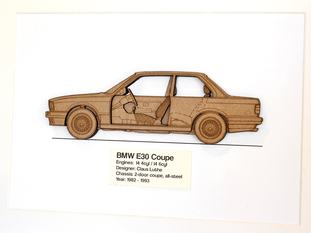 BMW E30 Coupe blueprint wall art, E30 Gifts