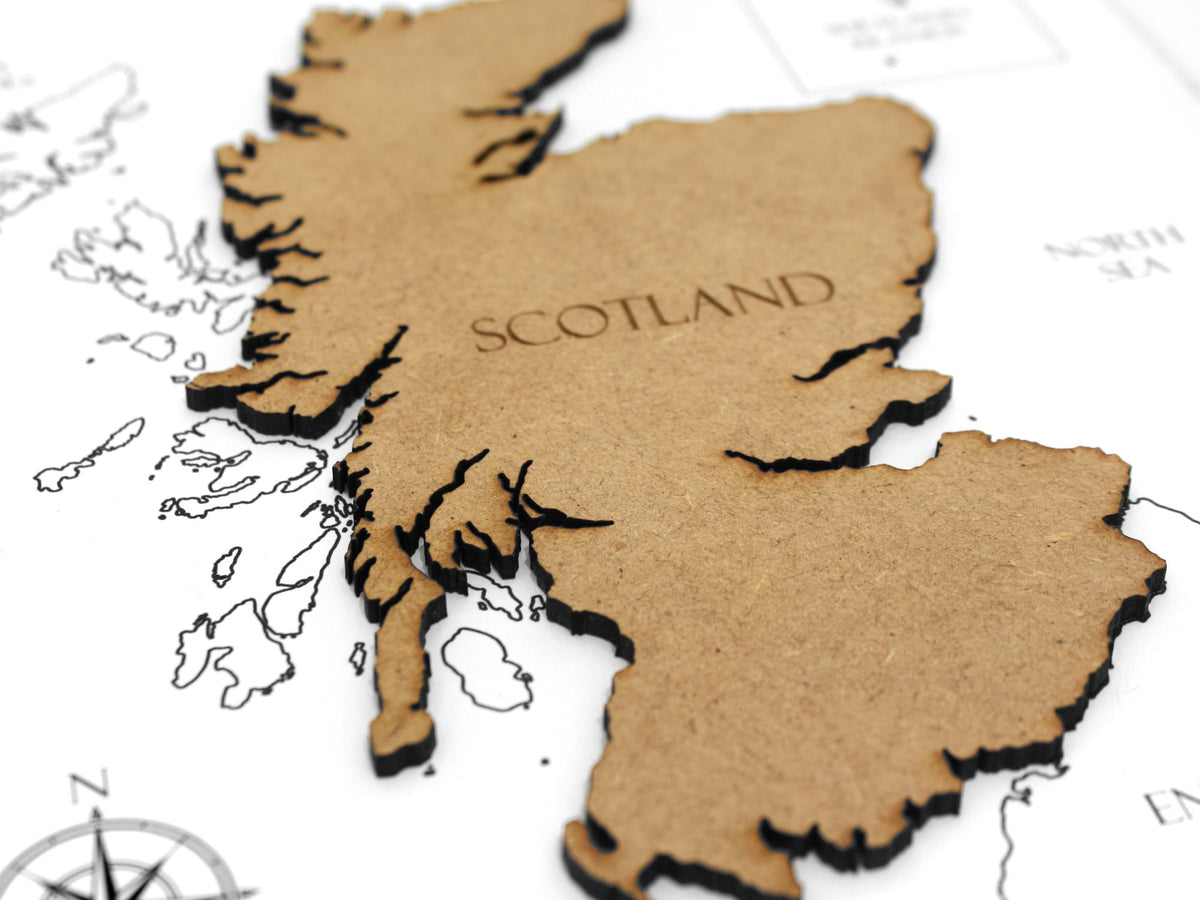Custom Map of Scotland | Scotland Map Art | Laser Cut Wood Gifts ...