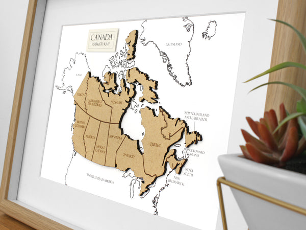 Map of Canada | Custom Canada Map | Laser Cut Wood | 8x10