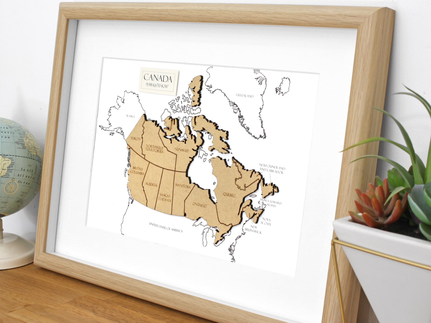 Map of Canada | Custom Canada Map | Laser Cut Wood | 8x10