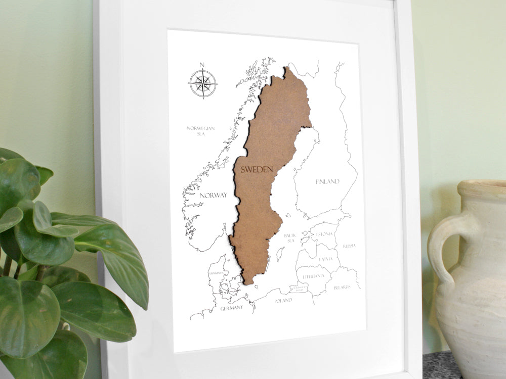 Sweden map wall art gift