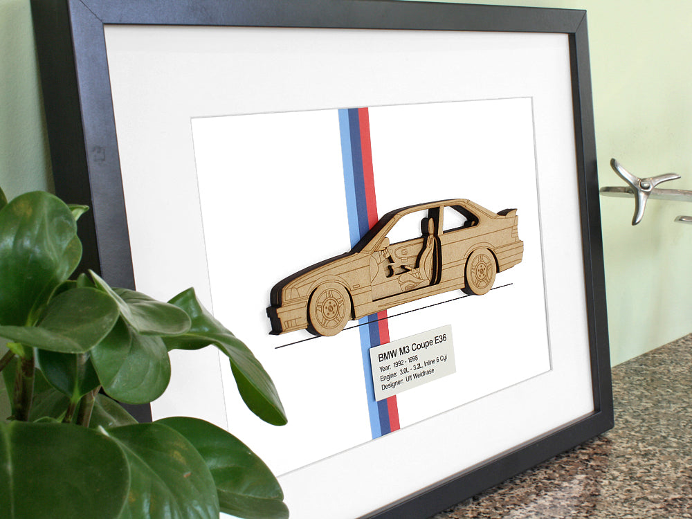 BMW E36 M3 blueprint art