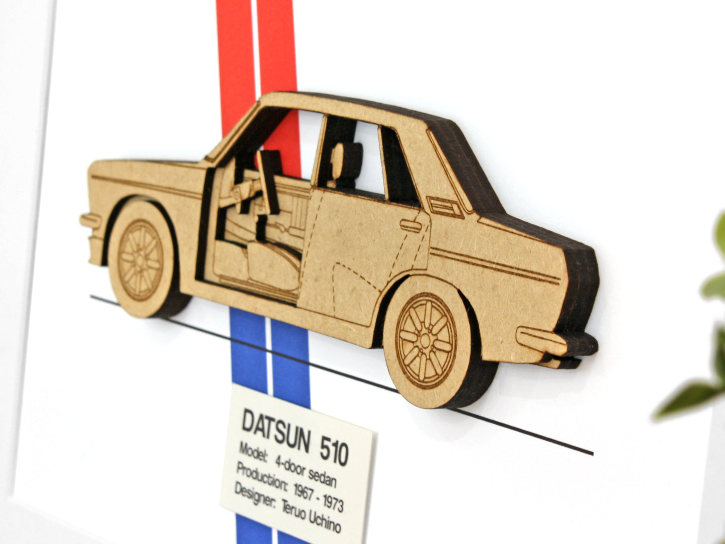 Datsun 510 4-Door Sedan Blueprint Art