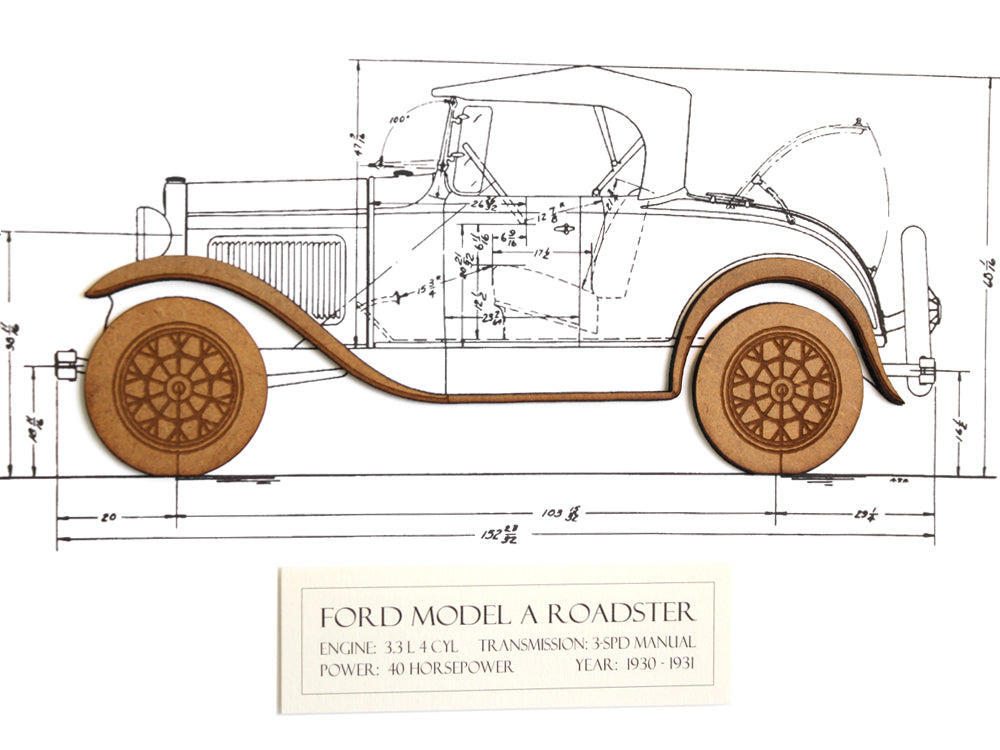 Ford Model A Roadster blueprint decor
