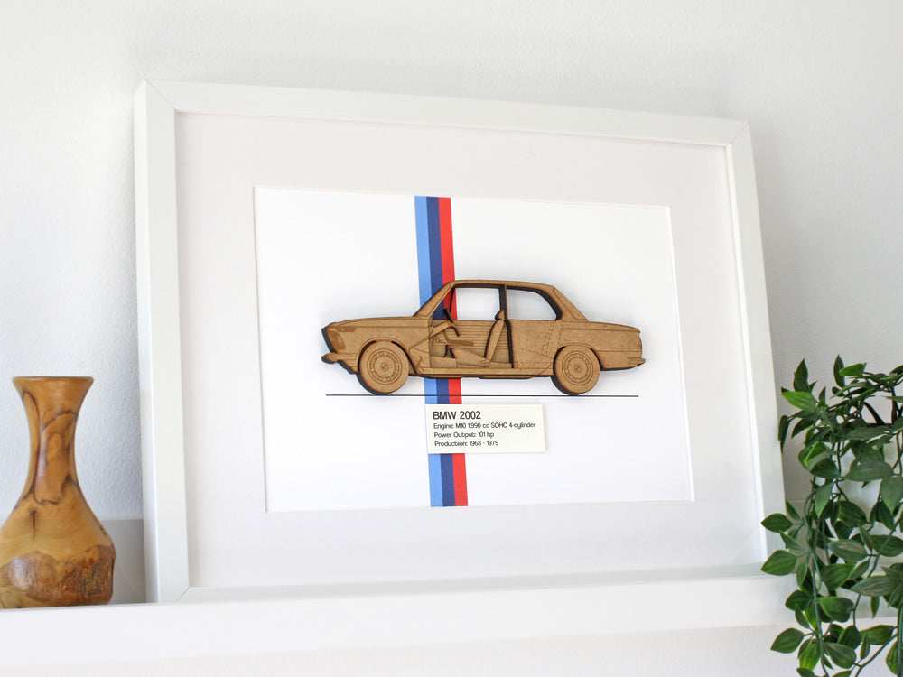 BMW 2002 blueprint wall art 