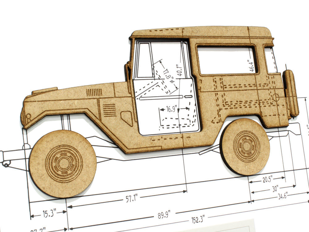 Toyota FJ40 blueprint art gift