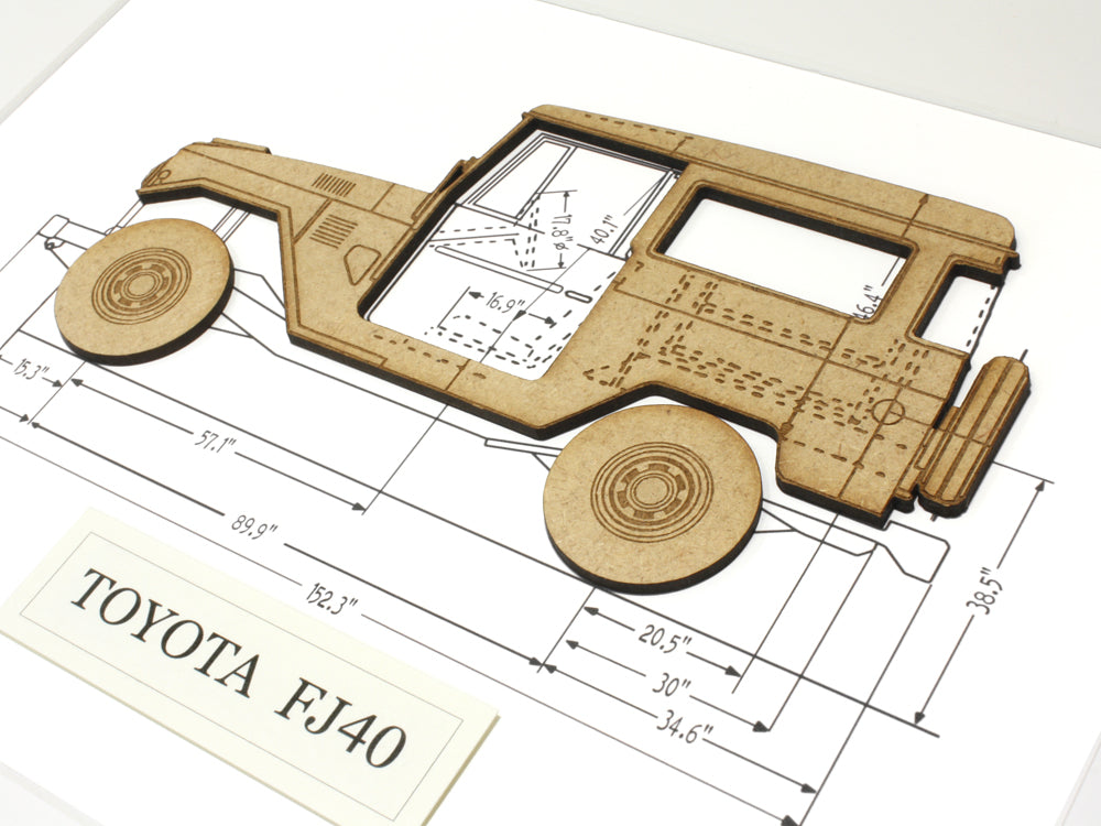 Toyota FJ40 blueprint art 
