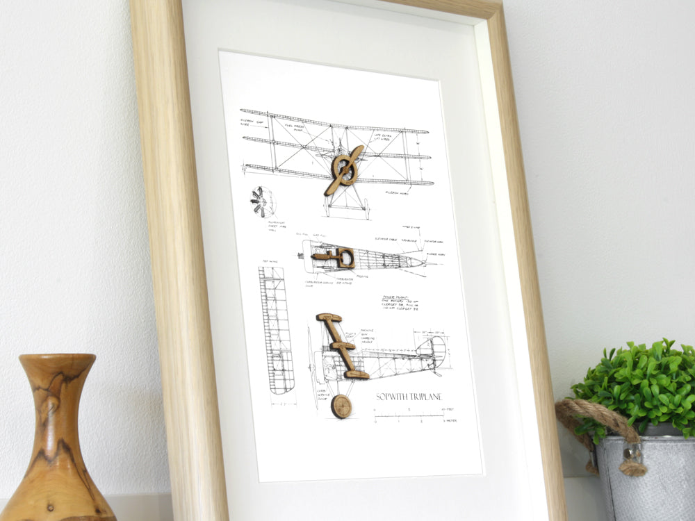 Sopwith Triplane blueprint art