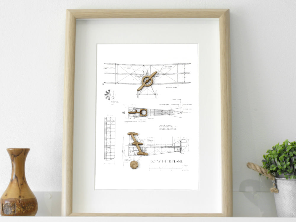 Aviation gift, Sopwith Triplane blueprint