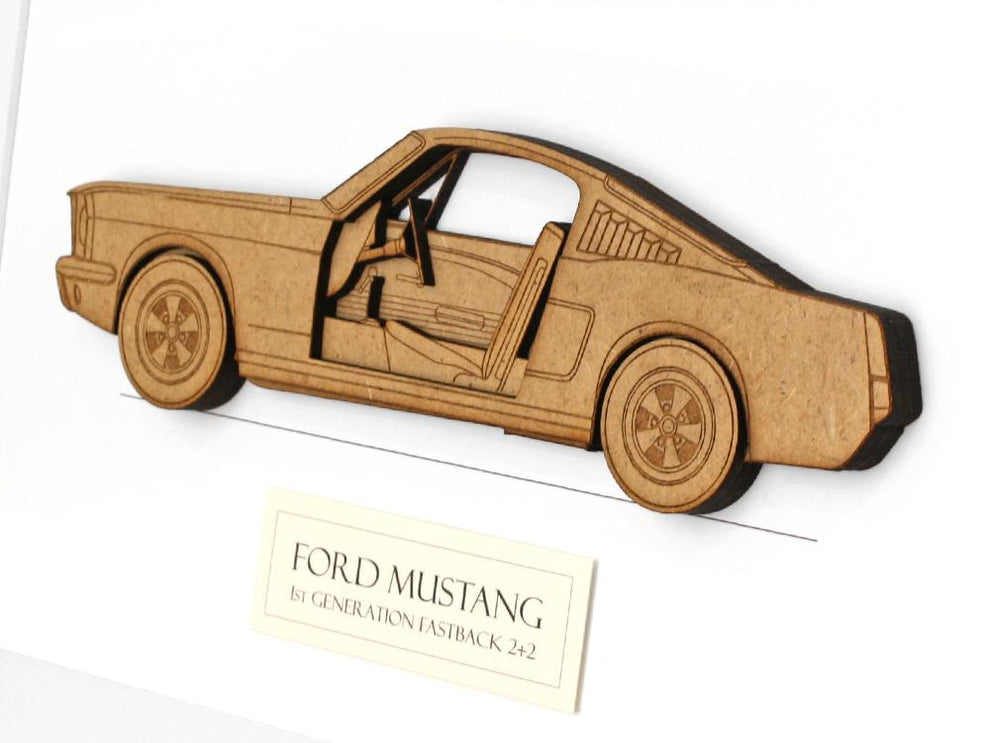 Classic Ford Mustang Art | Mustang Fastback Gifts | Laser Cut Wood ...