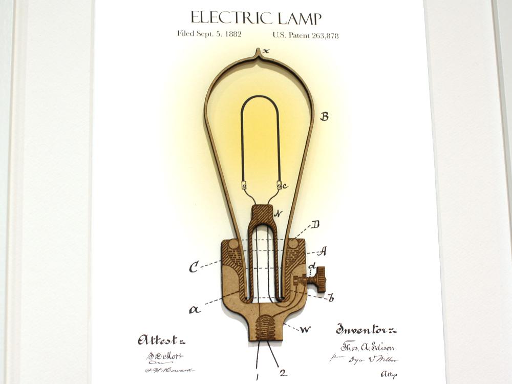 Lightbulb patent art home decor