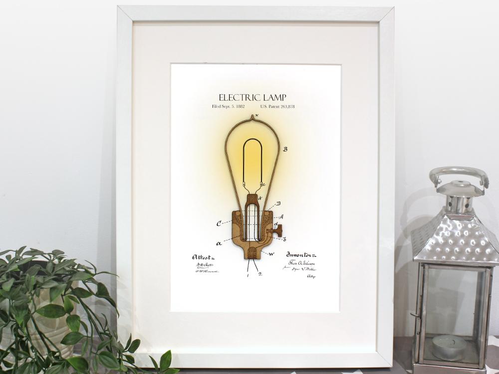 lightbulb patent home decor
