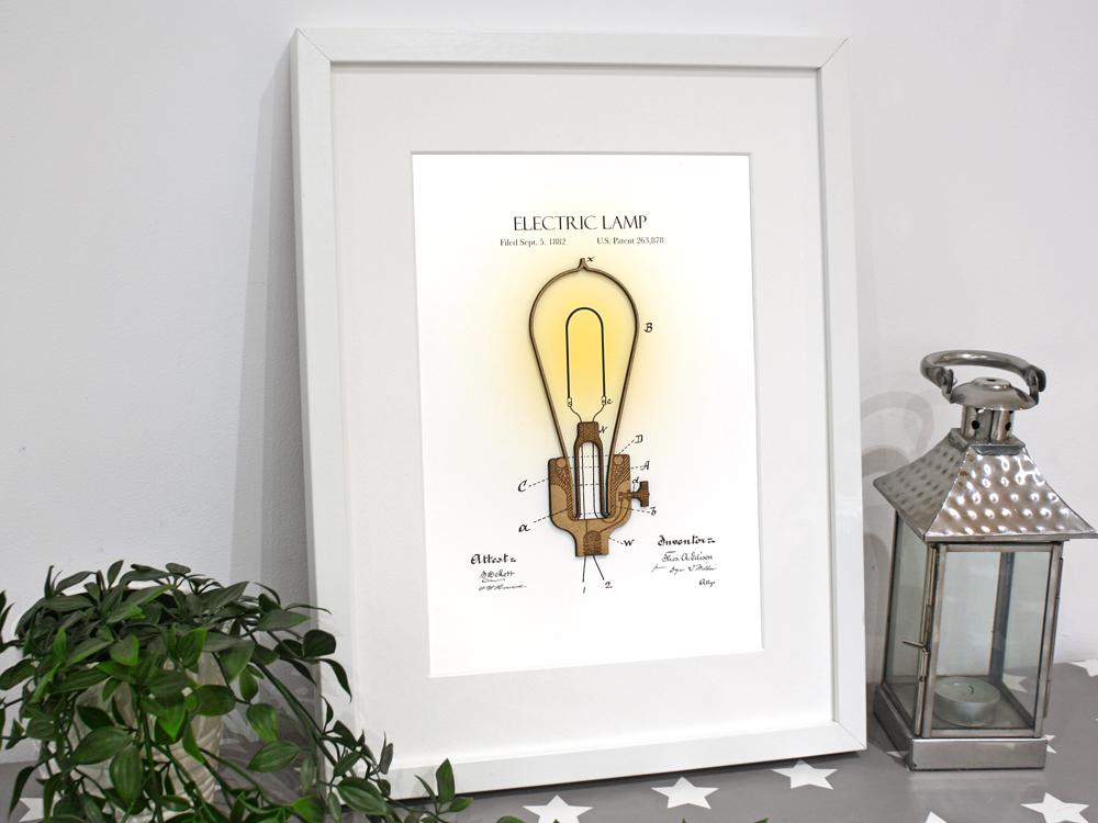 Thomas Edison lightbulb art