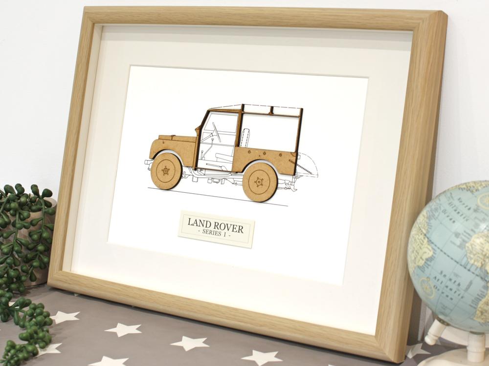 Land Rover Series I blueprint art