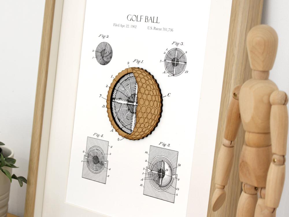 Golf gift, golf ball patent art