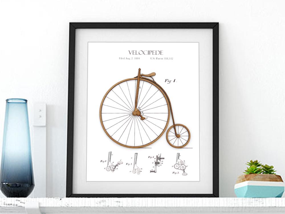 cycling gift, bicycle patent art