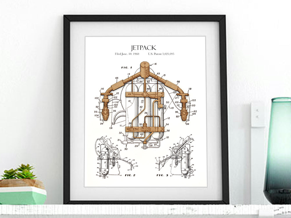 Jetpack Patent Art | Science Gift | Laser Cut Wood Gifts & Decor ...