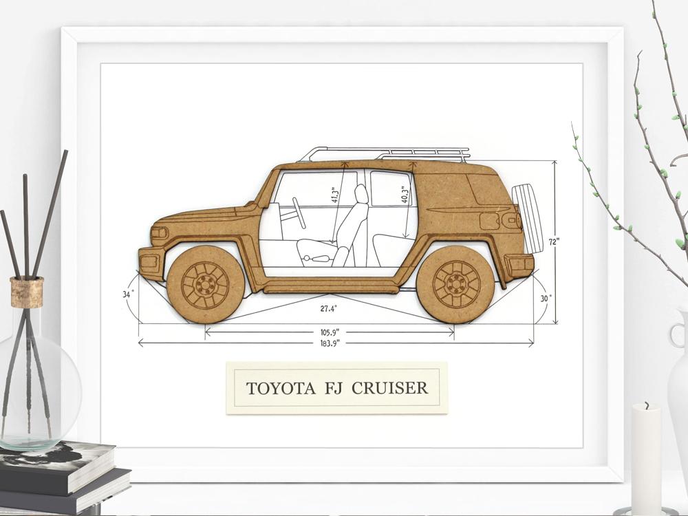 Toyota FJ Cruiser blueprint art