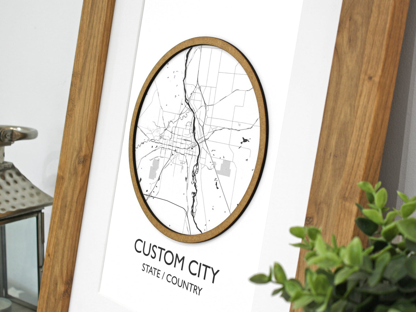 custom map wall art