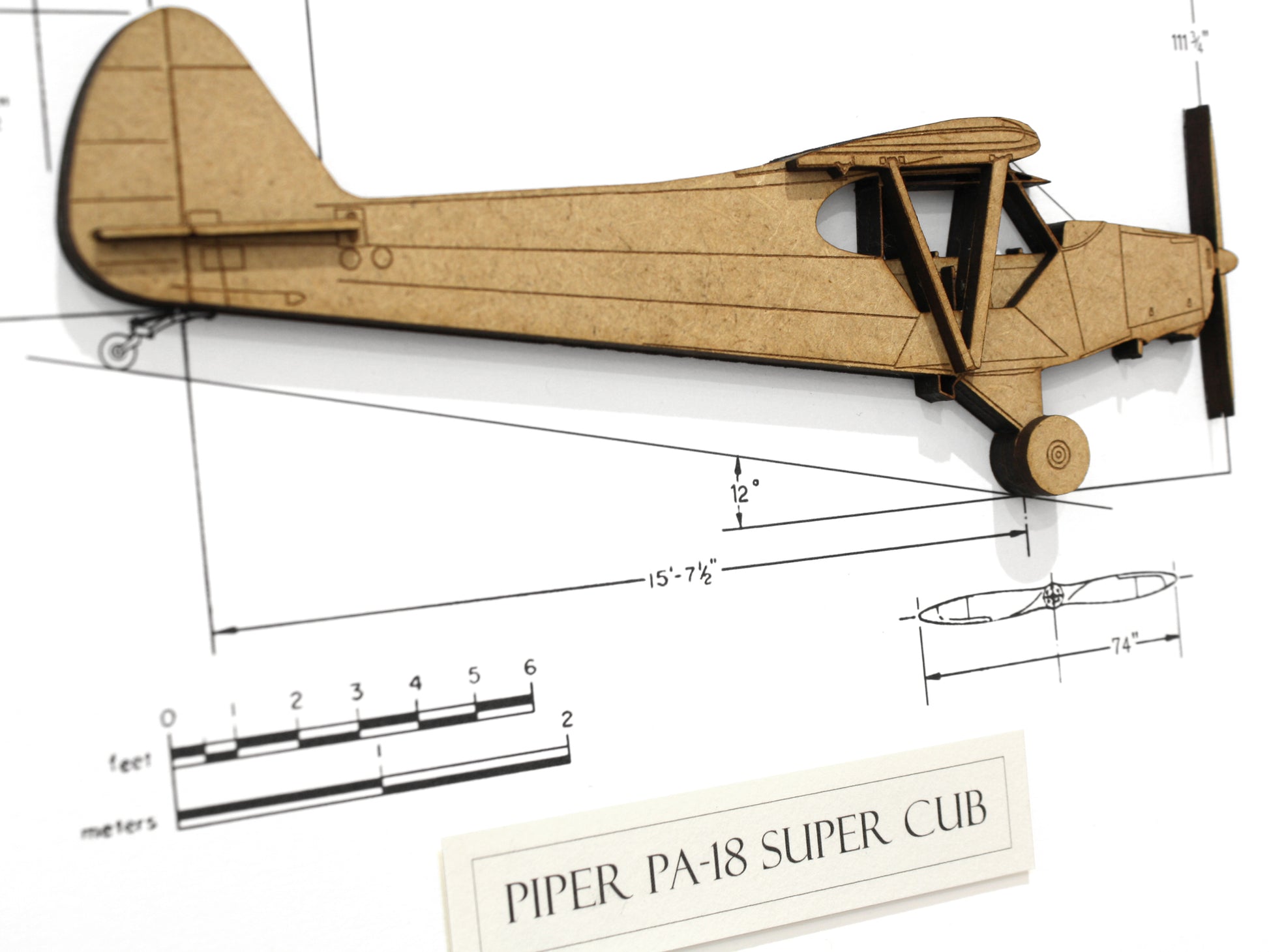Piper PA-18 Super Cub Art, Aviation Gifts