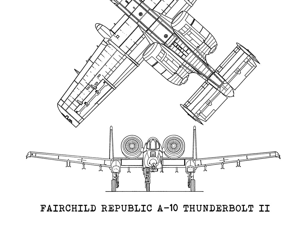 A-10 Thunderbolt II blueprint gift