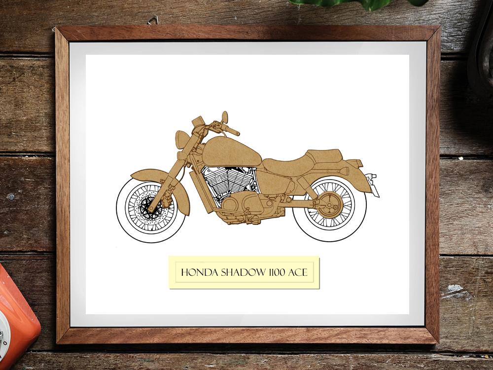 Honda Shadow 1100 ACE art motorycle gift