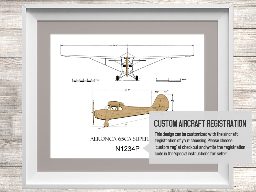 Aeronca 65 CA Super Chief custom aviation art