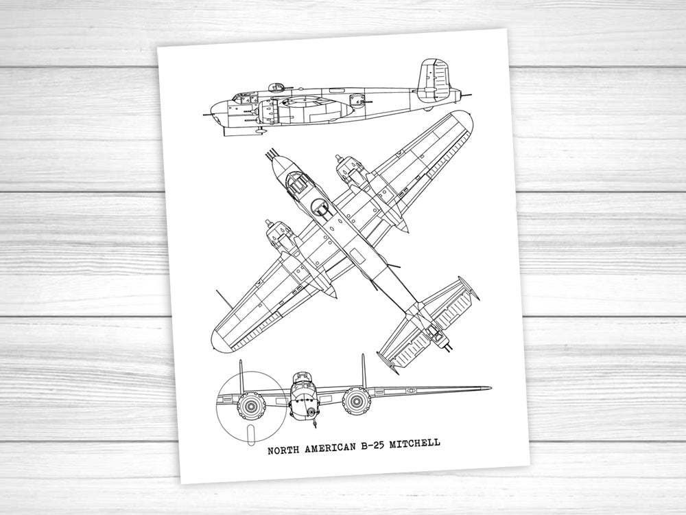 B-25 Mitchell print wall art