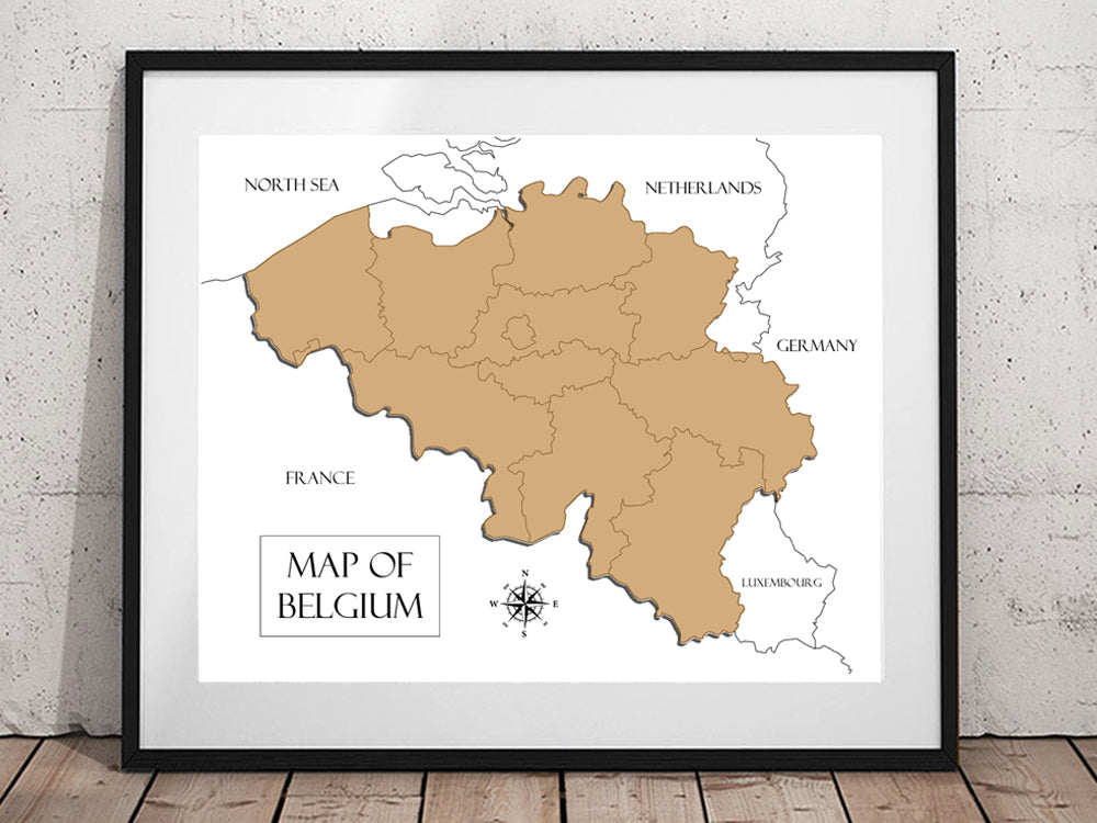 map of Belgium wall art laser cut wood