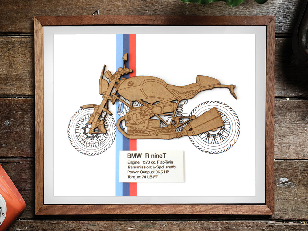 BMW R NineT art, motorcycle gift