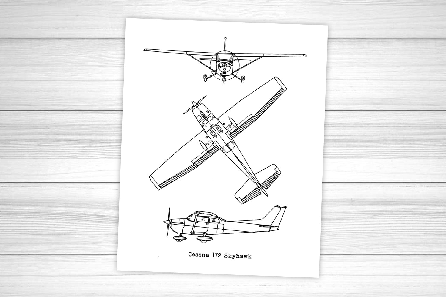 Cessna 172 blueprint art