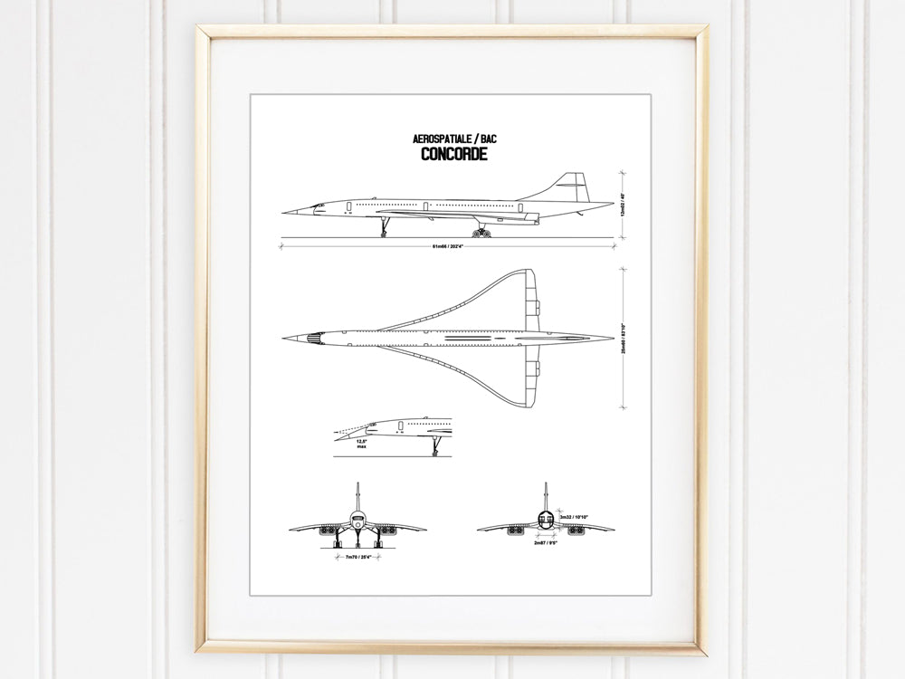 Concorde print wall art gift