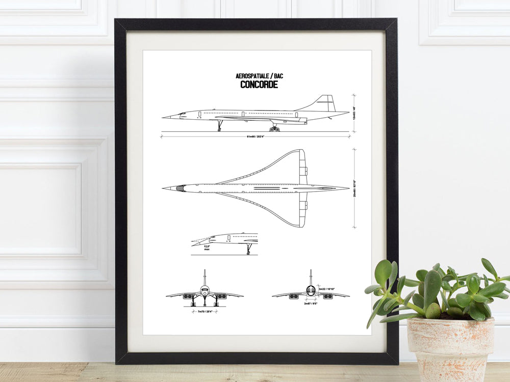 Concorde print wall art gift