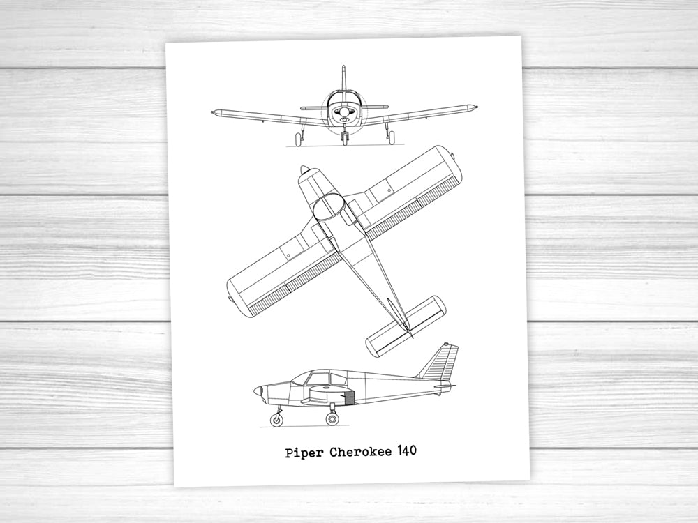 Piper Cherokee 140 blueprint art