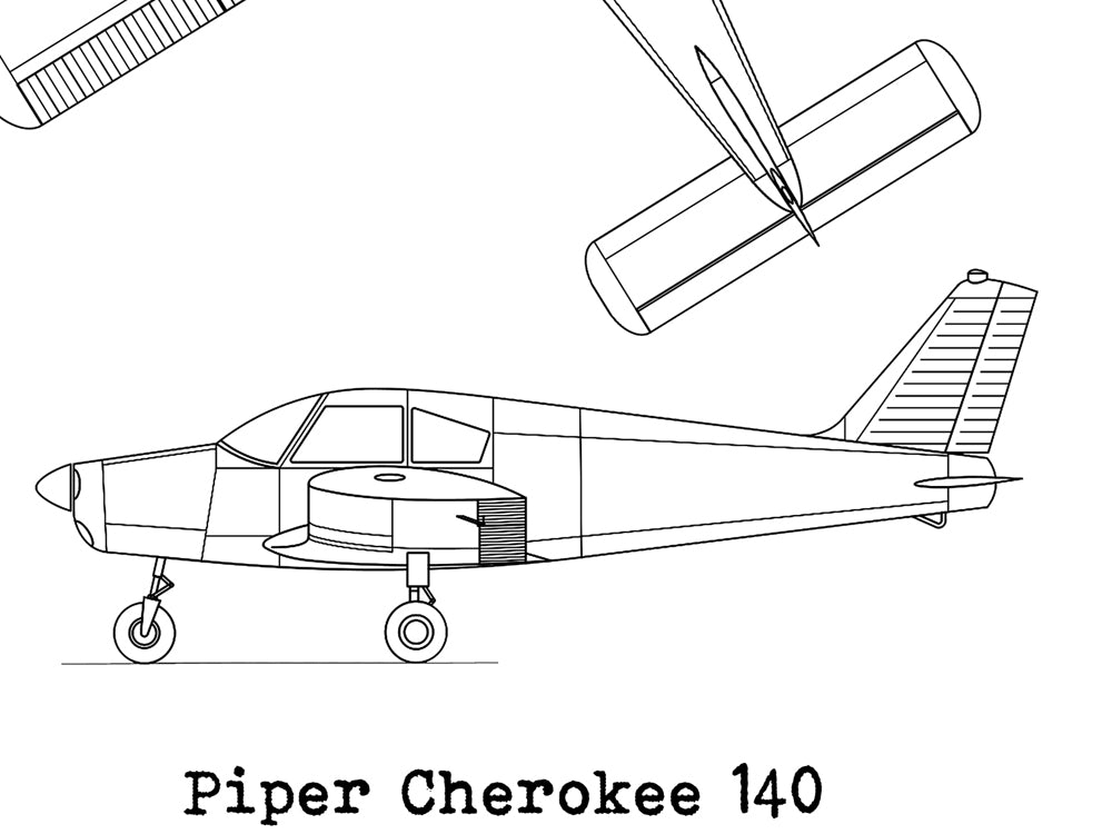 Piper Cherokee 140 blueprint decor