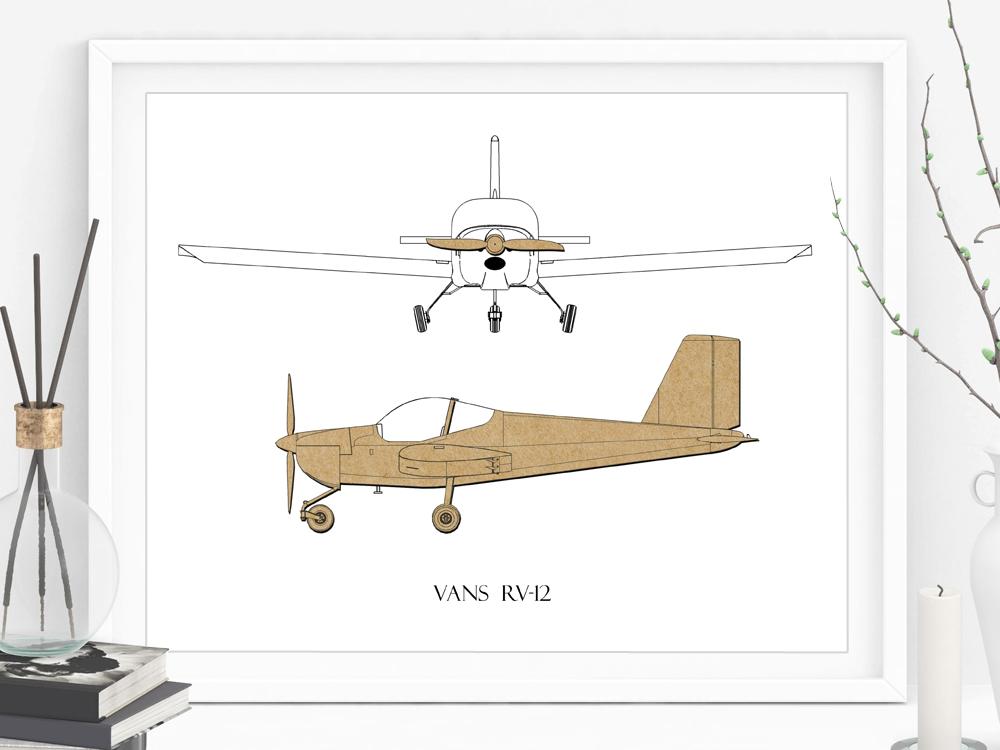 Vans RV-12 blueprint art