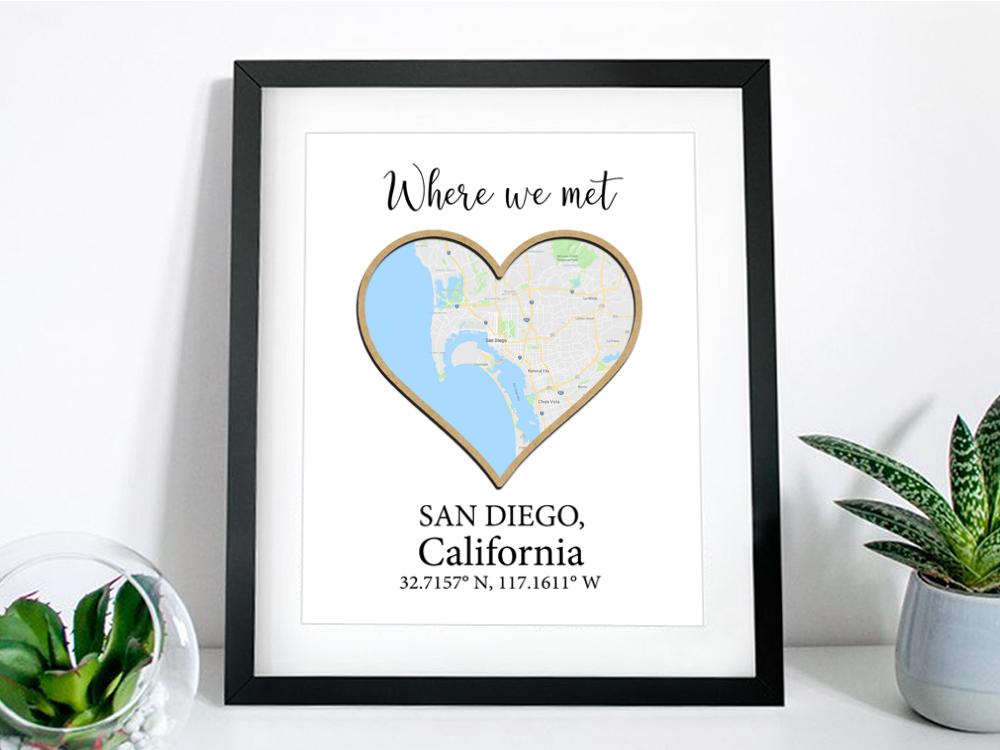 where we met map, map gift